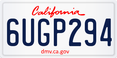 CA license plate 6UGP294