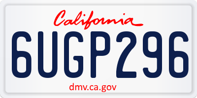 CA license plate 6UGP296