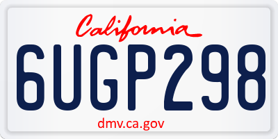 CA license plate 6UGP298