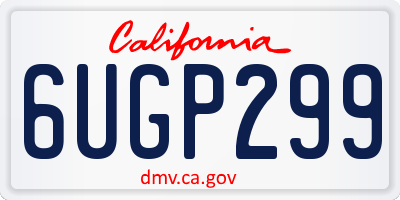CA license plate 6UGP299