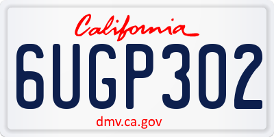 CA license plate 6UGP302