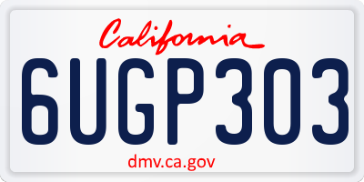 CA license plate 6UGP303
