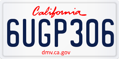 CA license plate 6UGP306