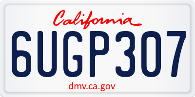 CA license plate 6UGP307