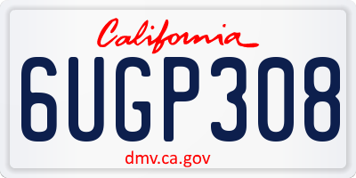 CA license plate 6UGP308