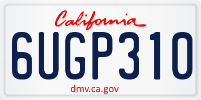 CA license plate 6UGP310