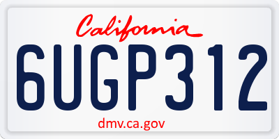 CA license plate 6UGP312