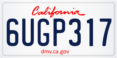 CA license plate 6UGP317