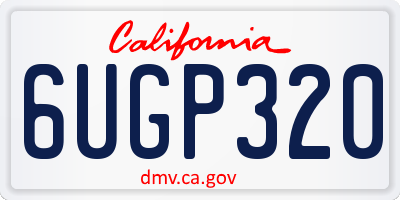 CA license plate 6UGP320