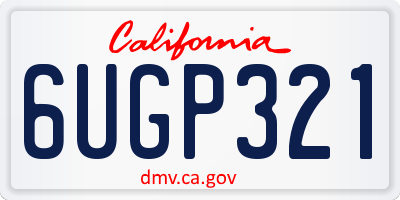 CA license plate 6UGP321