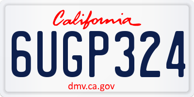 CA license plate 6UGP324