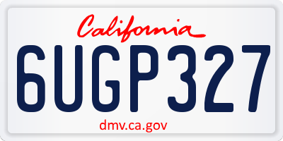 CA license plate 6UGP327