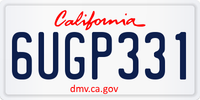 CA license plate 6UGP331