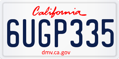 CA license plate 6UGP335