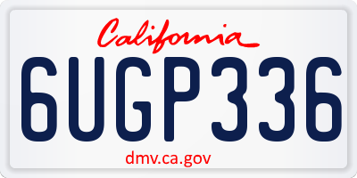 CA license plate 6UGP336