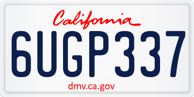 CA license plate 6UGP337