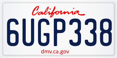 CA license plate 6UGP338