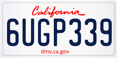 CA license plate 6UGP339