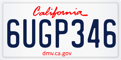 CA license plate 6UGP346