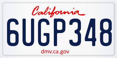 CA license plate 6UGP348