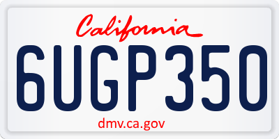 CA license plate 6UGP350