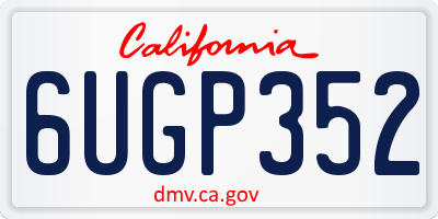 CA license plate 6UGP352