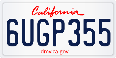 CA license plate 6UGP355