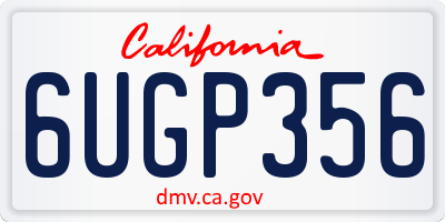 CA license plate 6UGP356