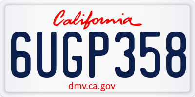 CA license plate 6UGP358