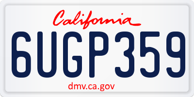 CA license plate 6UGP359