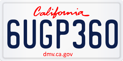 CA license plate 6UGP360