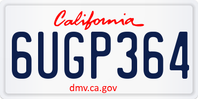 CA license plate 6UGP364