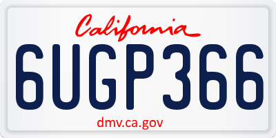 CA license plate 6UGP366