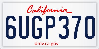 CA license plate 6UGP370