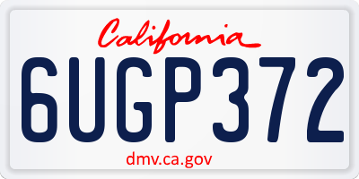 CA license plate 6UGP372