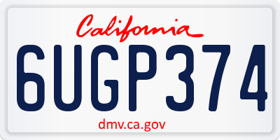 CA license plate 6UGP374