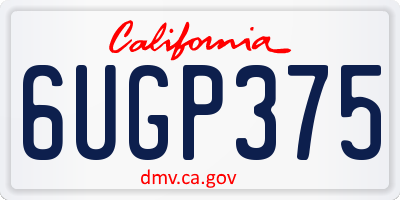 CA license plate 6UGP375