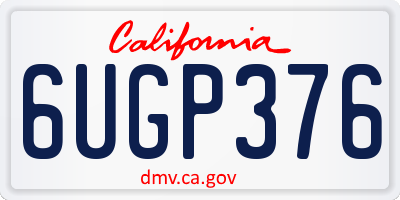 CA license plate 6UGP376
