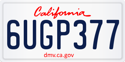 CA license plate 6UGP377