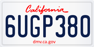 CA license plate 6UGP380