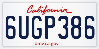 CA license plate 6UGP386