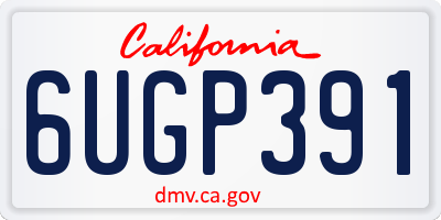 CA license plate 6UGP391