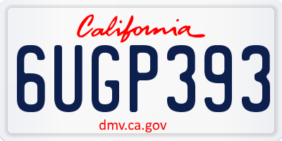 CA license plate 6UGP393