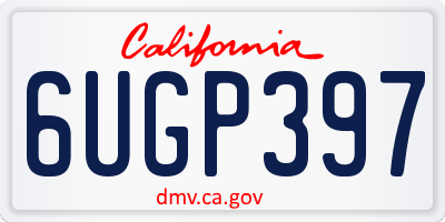 CA license plate 6UGP397