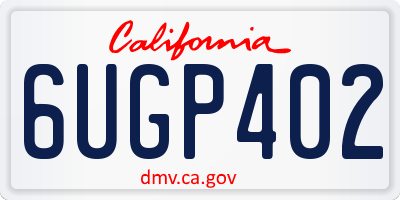 CA license plate 6UGP402