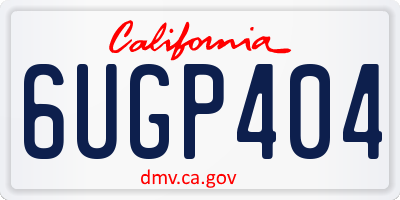 CA license plate 6UGP404