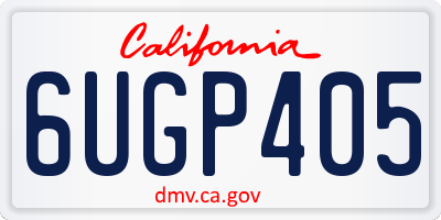 CA license plate 6UGP405