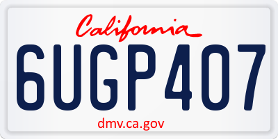 CA license plate 6UGP407