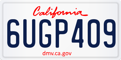 CA license plate 6UGP409