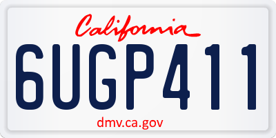 CA license plate 6UGP411